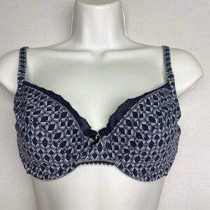 Esprit NAVY/WHT Unlined Underwire, 36C *P111